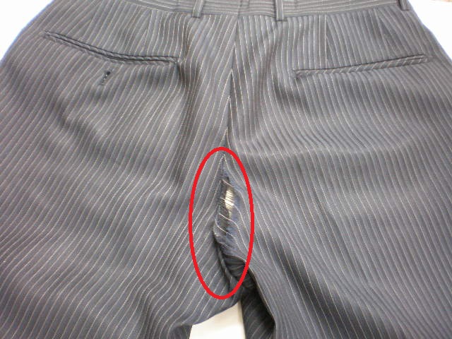 ズボンの股の破れをふさぎませんか 感動レベルのスーツの修理の技術 Week18 Endonoblog